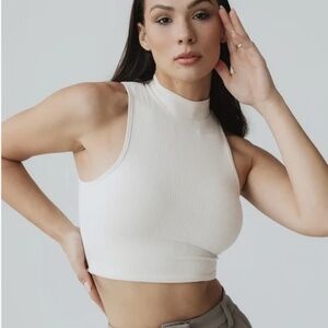 Klassy Network Mock TurtleNeck (Crop Bra-top), Size S, Cream